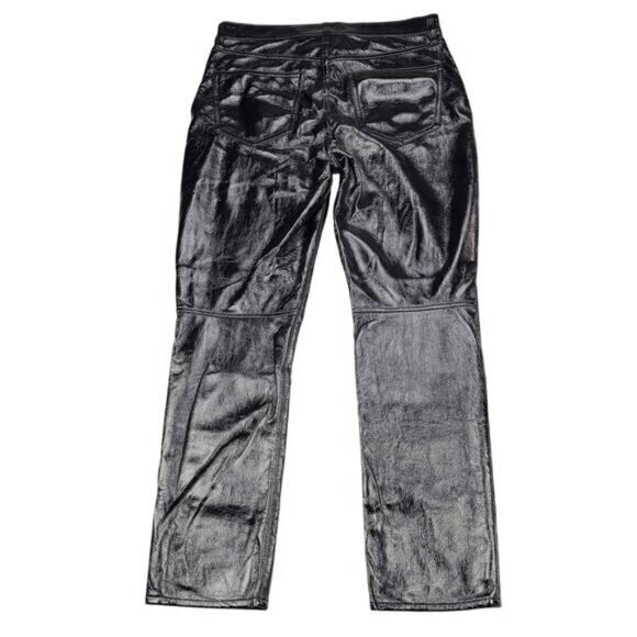 Gap Women's High Rise Vegan Patent Leather Vintage Slim Pants 28 - Picture 5 of 6